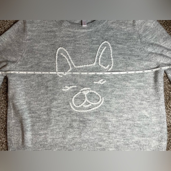 LC Lauren Conrad Gray Dog Sweater - Picture 3 of 4